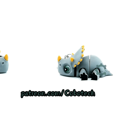 Cobotech-Sleepy Triceratops Articulated Keychain_10.gif
