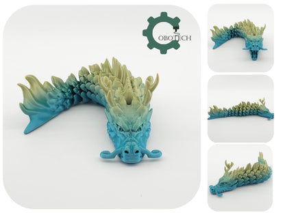 3D Print Articulated Koi Dragon by Cobotech, Articulated Dragon, Desk/Home Decor, Cool Gift