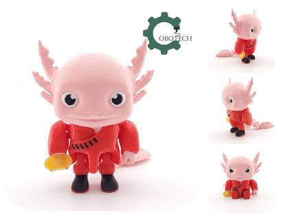 3D Print Articulated Lunar New Year Axolotl by Cobotech, Articulated Axolotl , Fidget Toy, Home/Desk Decoration, Unique Gift