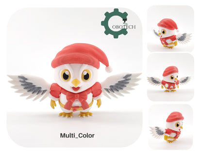 Digital Downloads Cobotech Articulated Santa Snow Owl Ornament by Cobotech