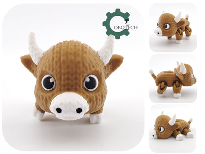 3D Print Articulated Crochet Walking Bull by Cobotech, Articulated Buffalo , Fidget Toy, Home/Desk Decoration, Unique Gift
