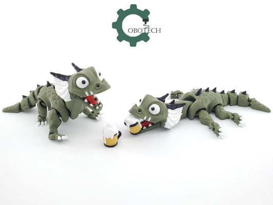 3D Print Articulated Tipsy Dragon by Cobotech, Articulated Knight, Desk Decor, Cool Gift