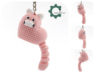 Digital Downloads Cobotech Valentine Crochet Heart Cat Keychain by Cobotech