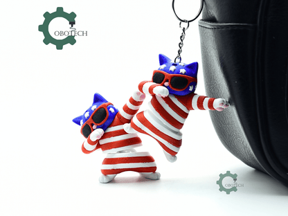 Cobotech-Patriotic Dabbing Cat for July 4th Articulated Keychain_05.png