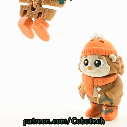 Cobotech-Cozy Autumn Hedgehog Articulated Keychain_10.gif