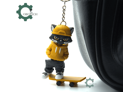 Cobotech-Skateboarding Cat Articulated Keychain_06.png