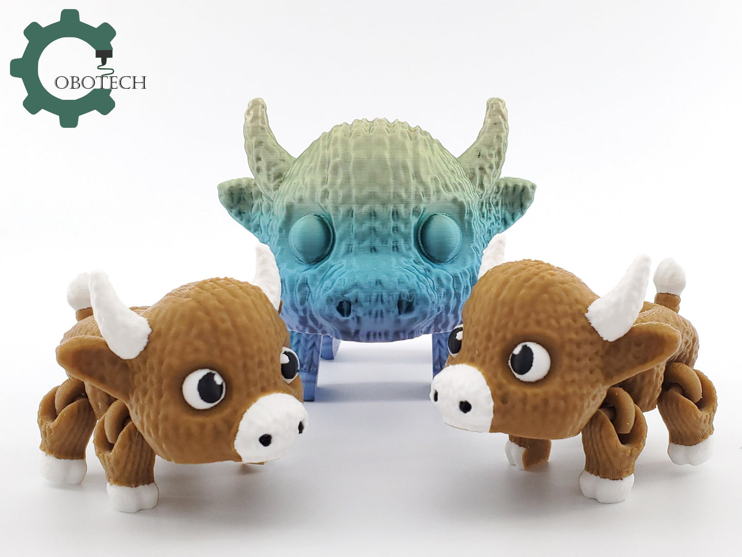 3D Print Articulated Crochet Walking Bull by Cobotech, Articulated Buffalo , Fidget Toy, Home/Desk Decoration, Unique Gift