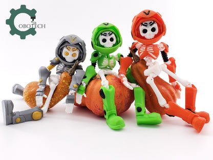 3D Print Articulated Robot Skeleton by Cobotech, RoboSkeleton, Articulated Toys, Halloween Decor, Cool Gift