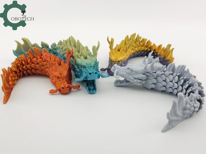 3D Print Articulated Koi Dragon by Cobotech, Articulated Dragon, Desk/Home Decor, Cool Gift