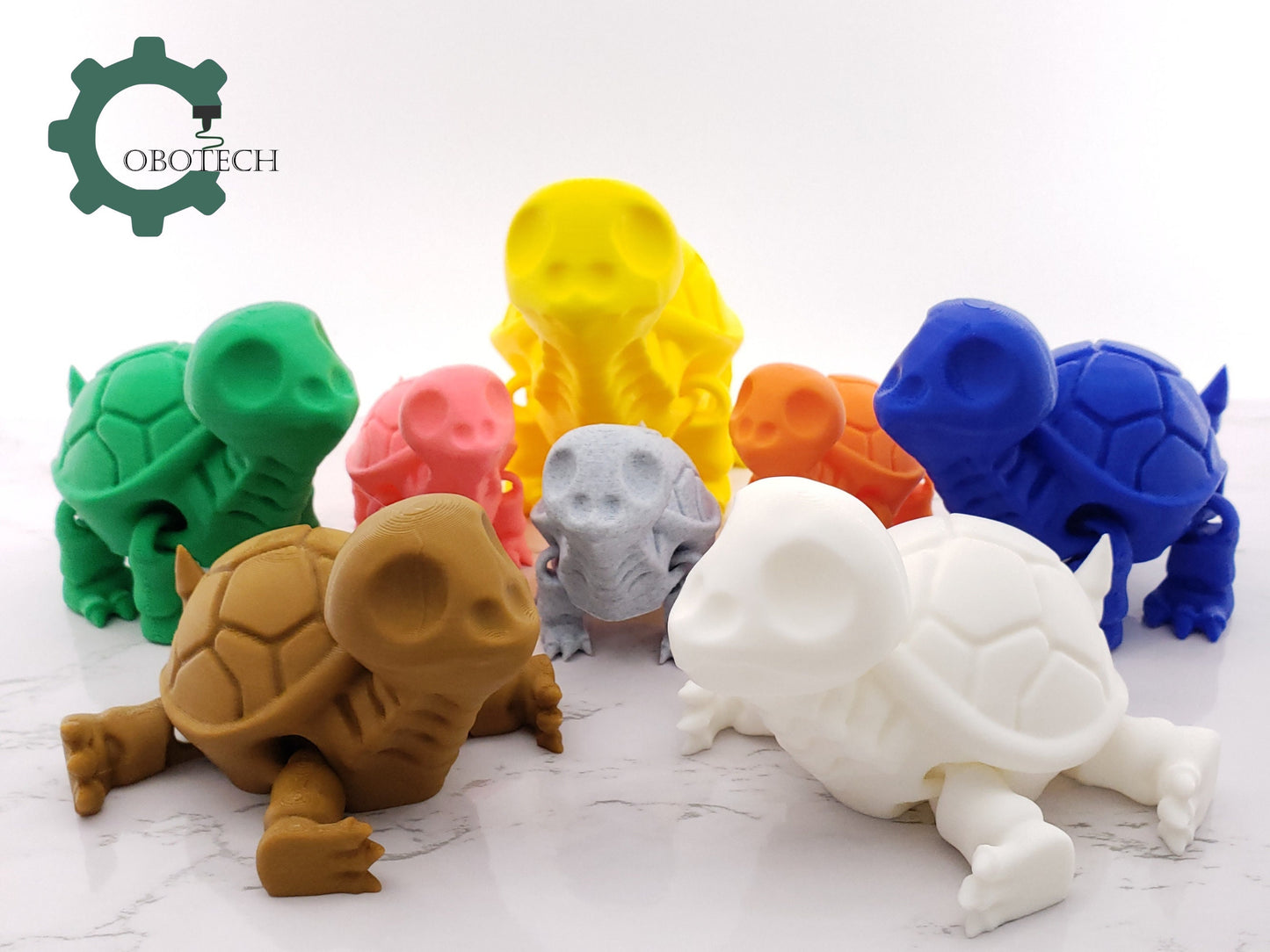 Cobotech 3D Print Articulated Turtle Skeleton, Unique Home Decor, Desk Decorations, Stress Toy, Cool Gift