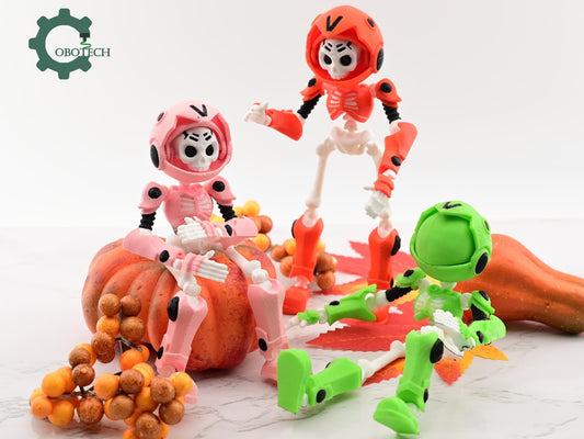 3D Print Dummy Skeleton Robot - Fully Poseable Skeleton Robot - Fun 3D Printed Halloween Toys - Unique Halloween Gifts - Halloween Decor