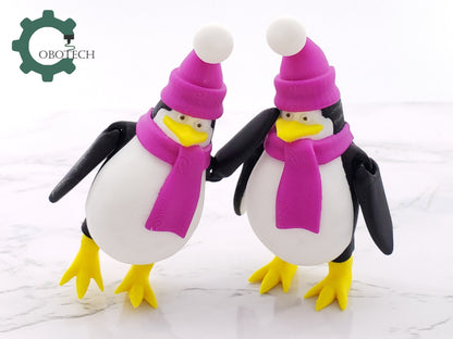 Cobotech 3D Printed Articulated Penguin, Penguin Figure, Home/Desk Décor, Unique Gift, 3D Printed Fidget Toys