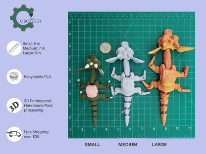 3D Print Articulated Scholar Dragon by Cobotech, Articulated Dragon , Fidget Toy, Home/Desk Decoration, Unique Gift