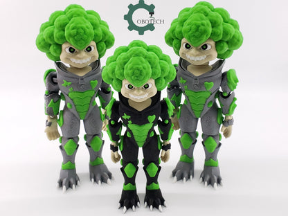 3D Print Articulated Broccoli Monster by Cobotech, Articulated Toy, Halloween Decorations, Desk Décor, Unique Gift Ideas