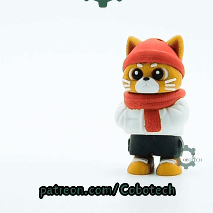 Cobotech-Winter Cozy Cat Articulated Keychain_10.gif