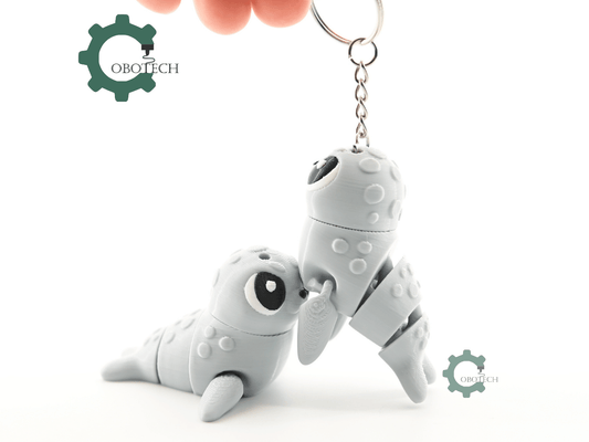 Digital Downloads - Cobotech Adorable Seal Articulated Keychain - Cute Backpack Keychain