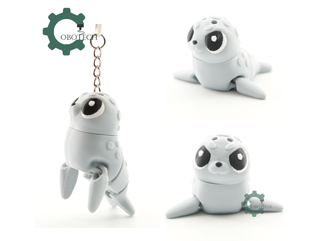 Digital Downloads - Cobotech Adorable Seal Articulated Keychain - Cute Backpack Keychain
