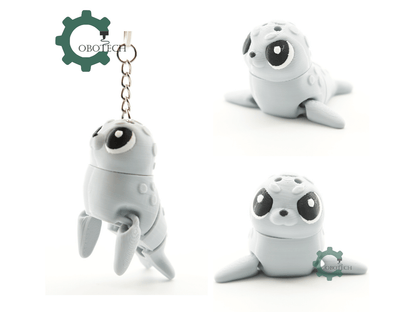 Digital Downloads - Cobotech Adorable Seal Articulated Keychain - Cute Backpack Keychain