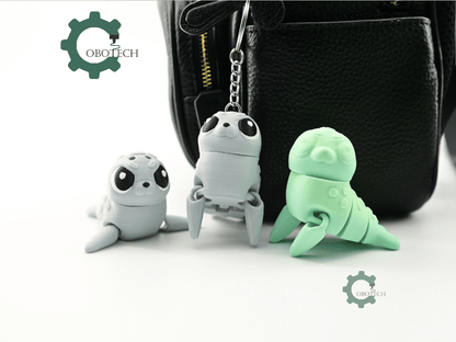 Digital Downloads - Cobotech Adorable Seal Articulated Keychain - Cute Backpack Keychain