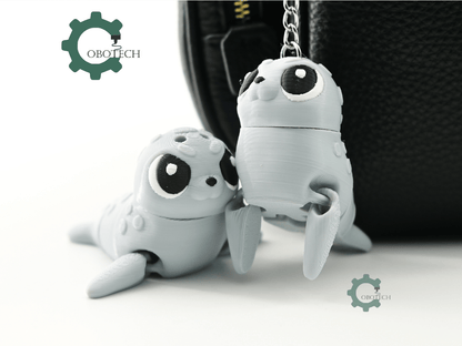 Digital Downloads - Cobotech Adorable Seal Articulated Keychain - Cute Backpack Keychain
