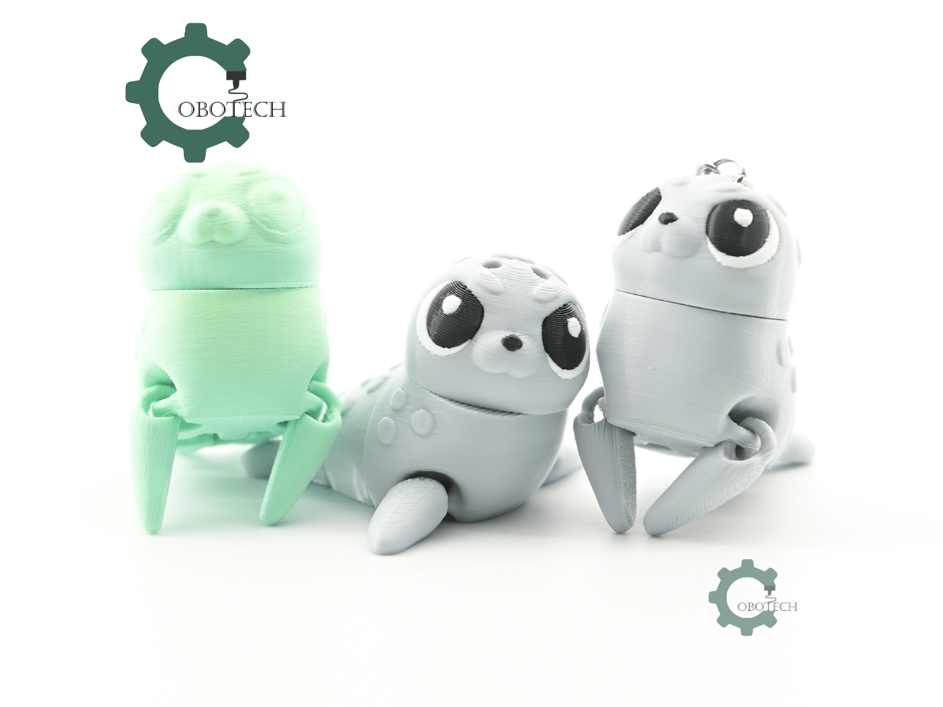 Digital Downloads - Cobotech Adorable Seal Articulated Keychain - Cute Backpack Keychain