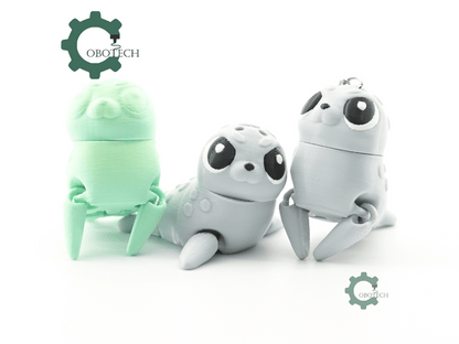 Digital Downloads - Cobotech Adorable Seal Articulated Keychain - Cute Backpack Keychain