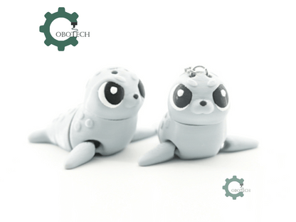 Digital Downloads - Cobotech Adorable Seal Articulated Keychain - Cute Backpack Keychain