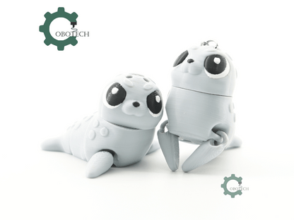 Digital Downloads - Cobotech Adorable Seal Articulated Keychain - Cute Backpack Keychain