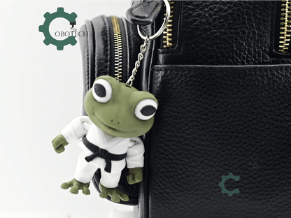 Digital Downloads - Cobotech Articulated Frog In Judo Gi Keychain - Cute Backpack Keychain