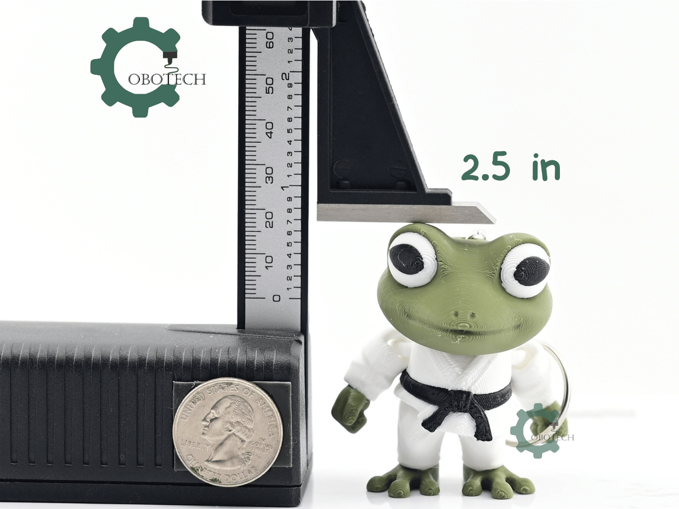 Digital Downloads - Cobotech Articulated Frog In Judo Gi Keychain - Cute Backpack Keychain