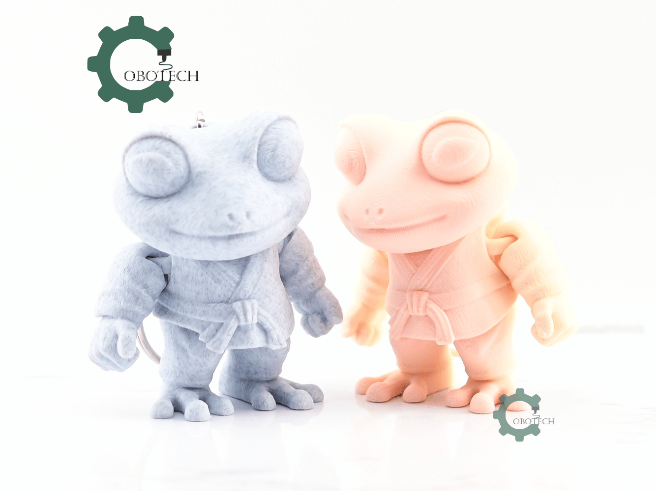 Digital Downloads - Cobotech Articulated Frog In Judo Gi Keychain - Cute Backpack Keychain