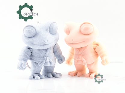 Digital Downloads - Cobotech Articulated Frog In Judo Gi Keychain - Cute Backpack Keychain