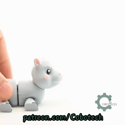 Digital Downloads - Cobotech Articulated Grumpy Hippo For Animal Lovers