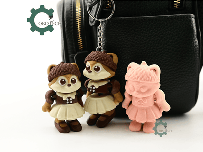 Digital Downloads - Cobotech Autumn Acorn Squirrel Articulated Keychain - Cute Backpack Keychain