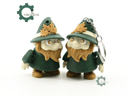 Digital Downloads - Cobotech Autumn Forest Gnome Articulated Keychain - Cute Backpack Keychain