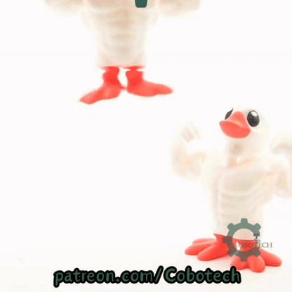 Digital Downloads - Cobotech Bodybuilder Duck Articulated Keychain - Cute Backpack Keychain