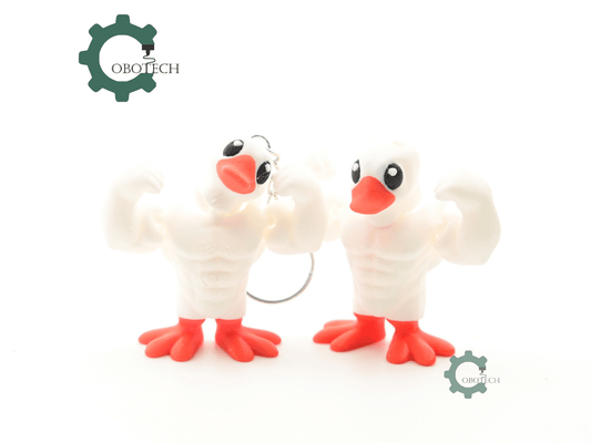 Digital Downloads - Cobotech Bodybuilder Duck Articulated Keychain - Cute Backpack Keychain