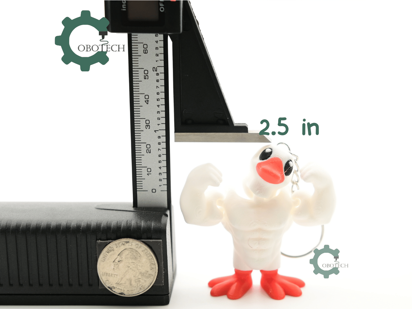 Digital Downloads - Cobotech Bodybuilder Duck Articulated Keychain - Cute Backpack Keychain