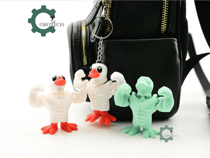 Digital Downloads - Cobotech Bodybuilder Duck Articulated Keychain - Cute Backpack Keychain