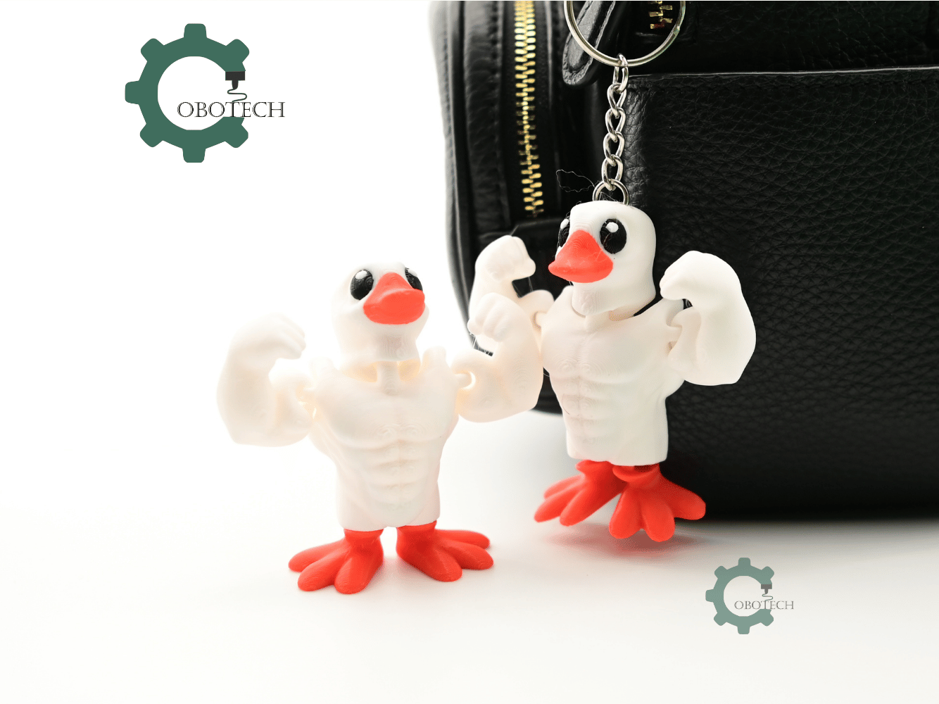 Digital Downloads - Cobotech Bodybuilder Duck Articulated Keychain - Cute Backpack Keychain