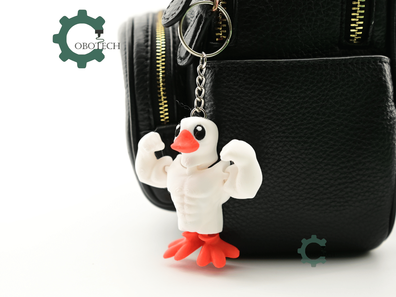 Digital Downloads - Cobotech Bodybuilder Duck Articulated Keychain - Cute Backpack Keychain