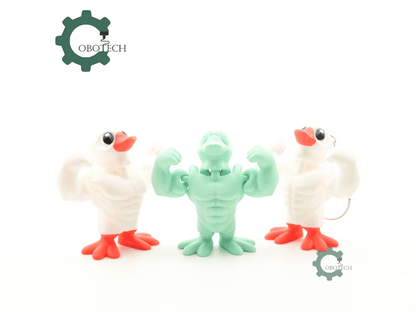 Digital Downloads - Cobotech Bodybuilder Duck Articulated Keychain - Cute Backpack Keychain