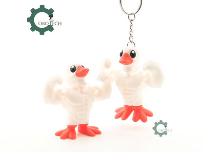 Digital Downloads - Cobotech Bodybuilder Duck Articulated Keychain - Cute Backpack Keychain