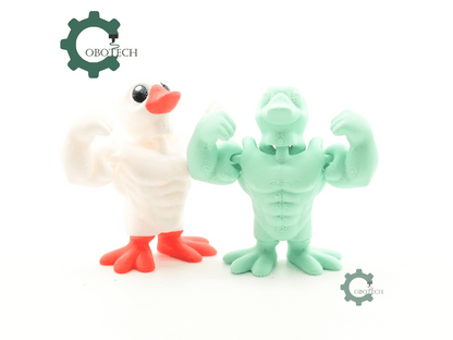 Digital Downloads - Cobotech Bodybuilder Duck Articulated Keychain - Cute Backpack Keychain