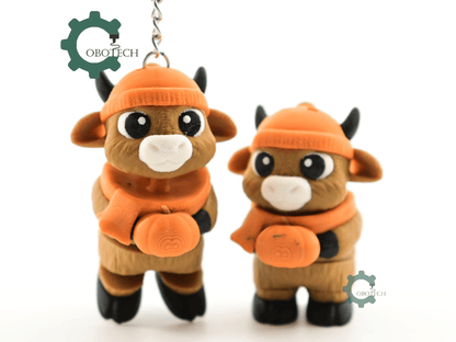 Digital Downloads - Cobotech Cozy Fall Highland Cow Articulated Keychain - Cute Backpack Keychain