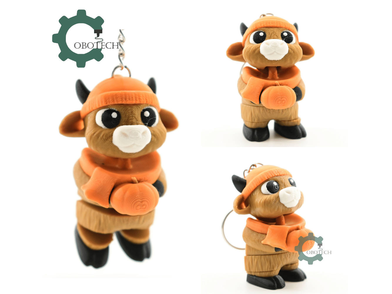 Digital Downloads - Cobotech Cozy Fall Highland Cow Articulated Keychain - Cute Backpack Keychain
