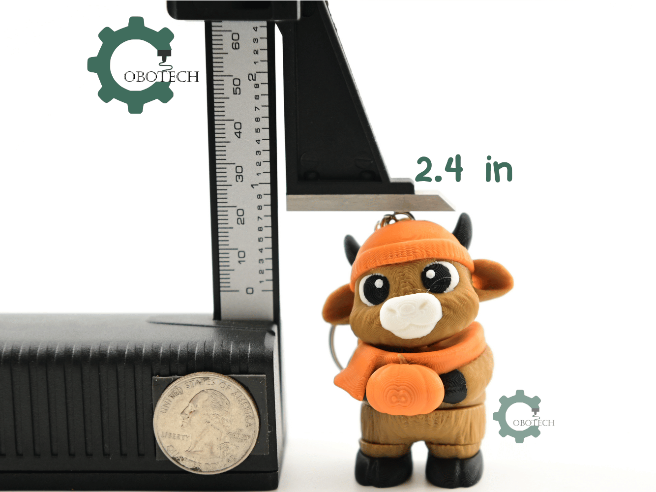 Digital Downloads - Cobotech Cozy Fall Highland Cow Articulated Keychain - Cute Backpack Keychain