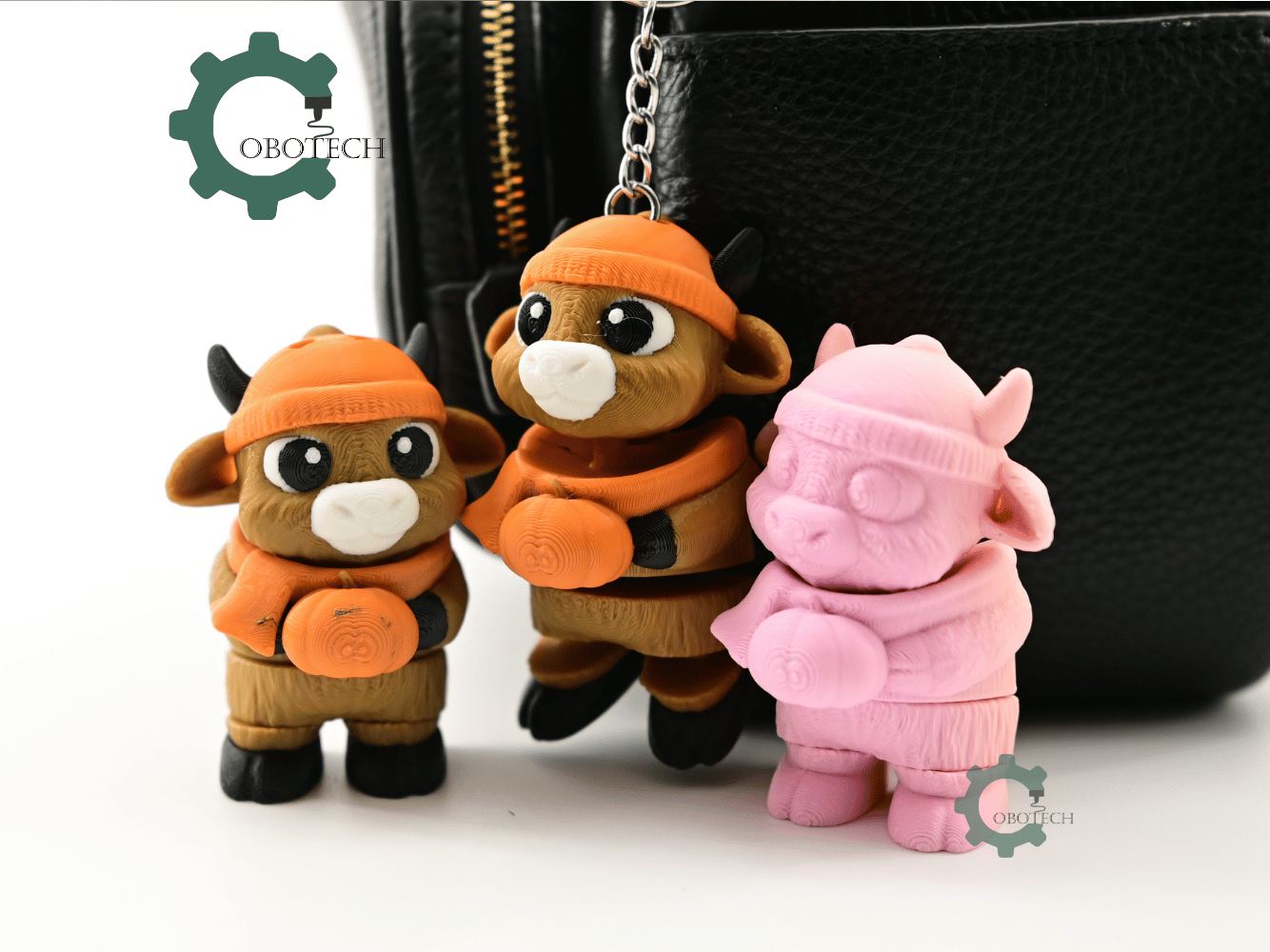 Digital Downloads - Cobotech Cozy Fall Highland Cow Articulated Keychain - Cute Backpack Keychain