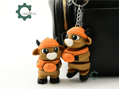 Digital Downloads - Cobotech Cozy Fall Highland Cow Articulated Keychain - Cute Backpack Keychain