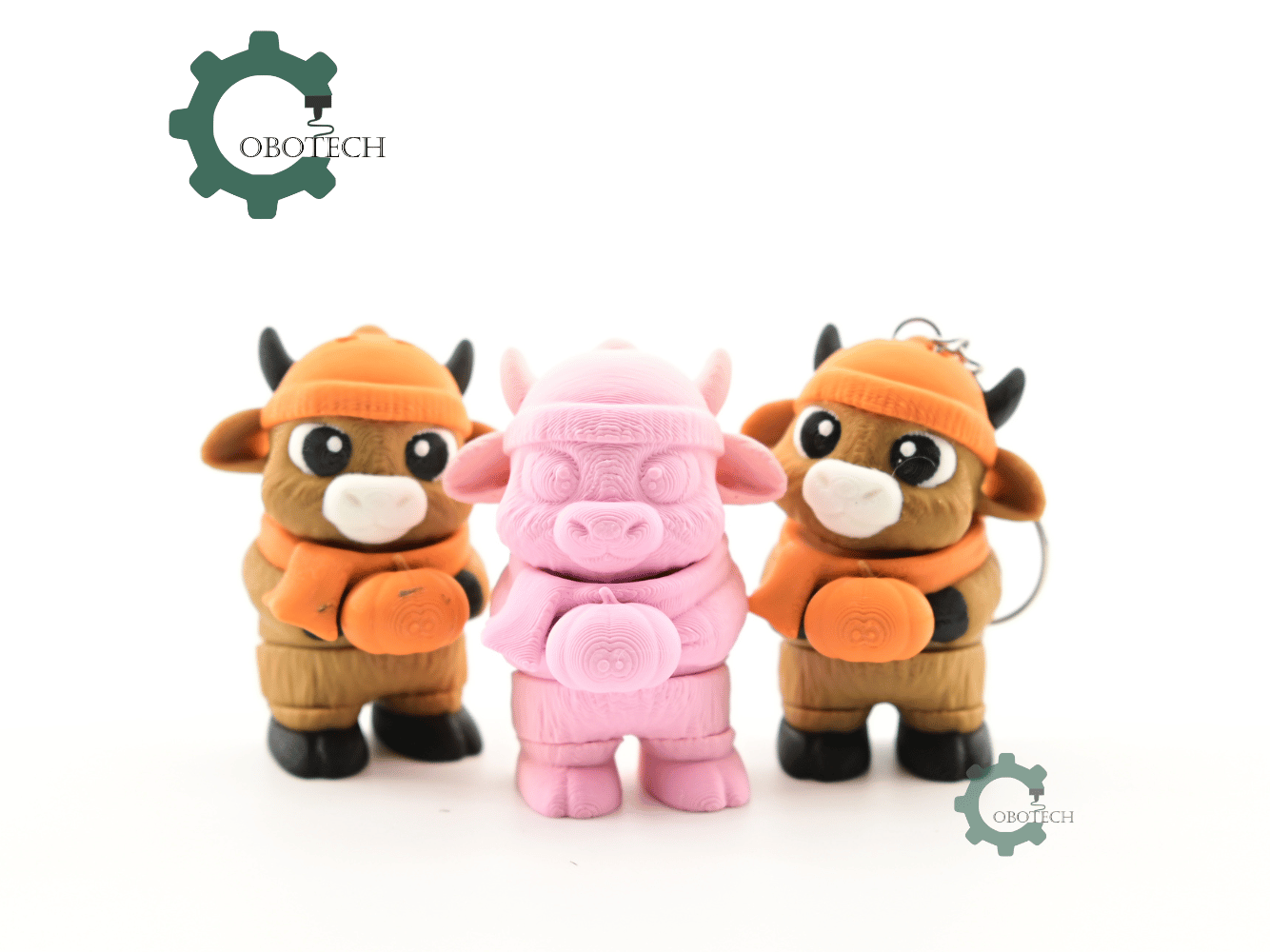 Digital Downloads - Cobotech Cozy Fall Highland Cow Articulated Keychain - Cute Backpack Keychain